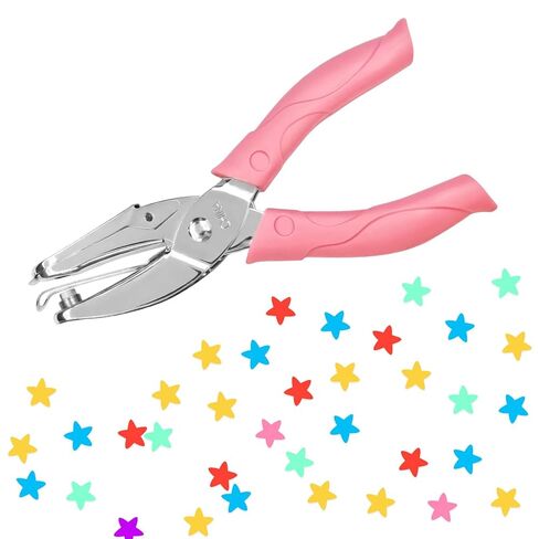 1/4 Inch Star Single Hole Punch,Handheld Paper Craft Puncher with Pink Soft Grip Handle for Home,Office & Classroom in Kuwait
