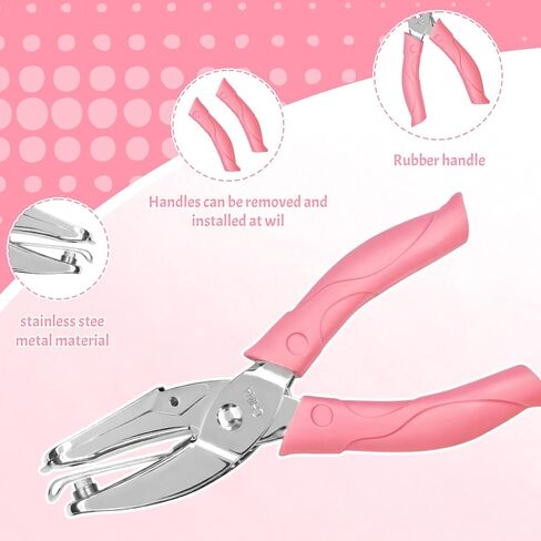 1/4 Inch Star Single Hole Punch,Handheld Paper Craft Puncher with Pink Soft Grip Handle for Home,Office & Classroom in Kuwait