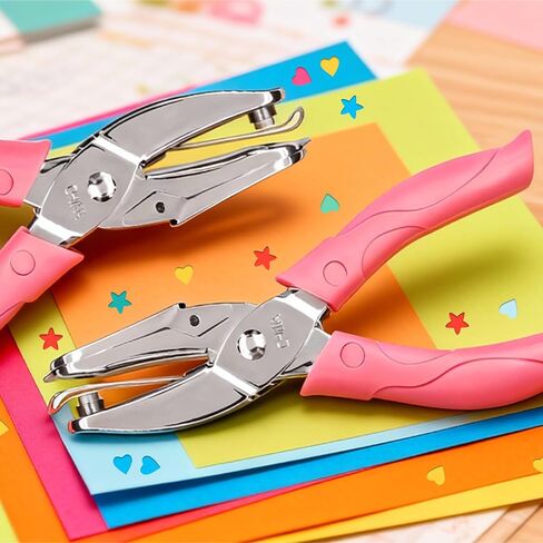 1/4 Inch Star Single Hole Punch,Handheld Paper Craft Puncher with Pink Soft Grip Handle for Home,Office & Classroom in Kuwait