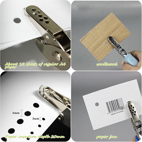 2PCS Single Hole Punch, Diameter 1/4" and 1/8",Hand Hole Puncher with Soft Grip Handle,Small Hole Paper Punch for Crafts, Scrapbooks,Tags, Tickets,Macaron Color(Pink Green) in Saudi Arabia