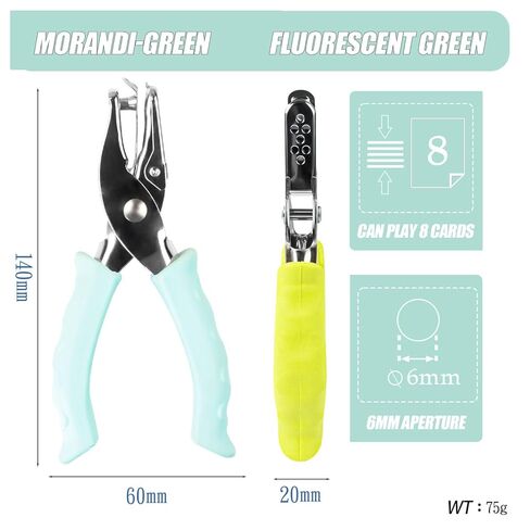 2PCS Single Hole Punch, Diameter 1/4" and 1/8",Hand Hole Puncher with Soft Grip Handle,Small Hole Paper Punch for Crafts, Scrapbooks,Tags, Tickets,Macaron Color(Pink Green) in Saudi Arabia