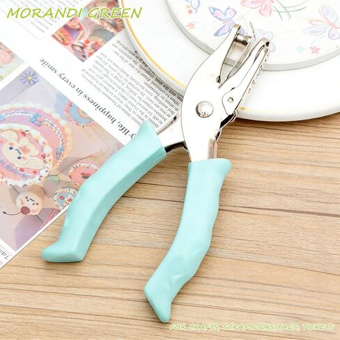 2PCS Single Hole Punch, Diameter 1/4" and 1/8",Hand Hole Puncher with Soft Grip Handle,Small Hole Paper Punch for Crafts, Scrapbooks,Tags, Tickets,Macaron Color(Pink Green) in Saudi Arabia