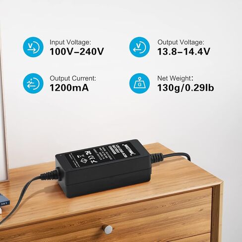 NASTIMA 12V 1.2A شاحن بطارية حمض الرصاص الذكي (SLA) لشحن القوارب والدراجات النارية ATVs وجزازات الركوب مع حماية ماس كهربائى وضوء مؤشر LED in Kuwait