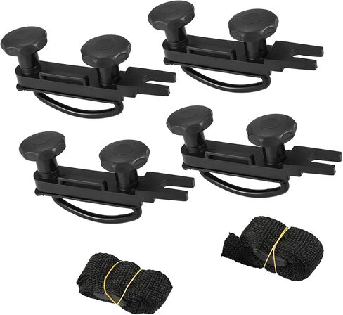 4 PCS Universal Roof Box U Bolt Clamps Rooftop Cargo Carrier Rack Bolts 83mm Internal Width W/ 8 Lock Nuts and 2 Straps Cargo Carrier Mounting Fitting Iron Bolts Item Replacement in Kuwait