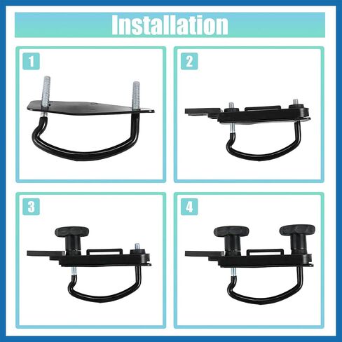 4 PCS Universal Roof Box U Bolt Clamps Rooftop Cargo Carrier Rack Bolts 83mm Internal Width W/ 8 Lock Nuts and 2 Straps Cargo Carrier Mounting Fitting Iron Bolts Item Replacement in Kuwait