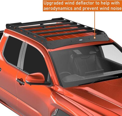 قضبان متقاطعة من الألومنيوم من الجيل الرابع من Hooke Road لعام 2024 2025 2026 Toyota Tacoma Double Cab، سلة حامل البضائع على السطح البري in Kuwait