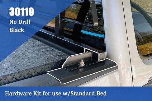 30119 Hardware Kit | for Use w/Standard Bed | Fits 2007-2018 Chevrolet GMC Silverado Sierra 1500; 07-19 Chevrolet GMC Silverado Sierra 2500 3500 HD | Black Powder Coat | No Drill Required in Saudi Arabia