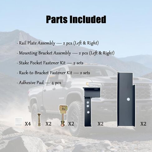 30119 Hardware Kit | for Use w/Standard Bed | Fits 2007-2018 Chevrolet GMC Silverado Sierra 1500; 07-19 Chevrolet GMC Silverado Sierra 2500 3500 HD | Black Powder Coat | No Drill Required in Saudi Arabia