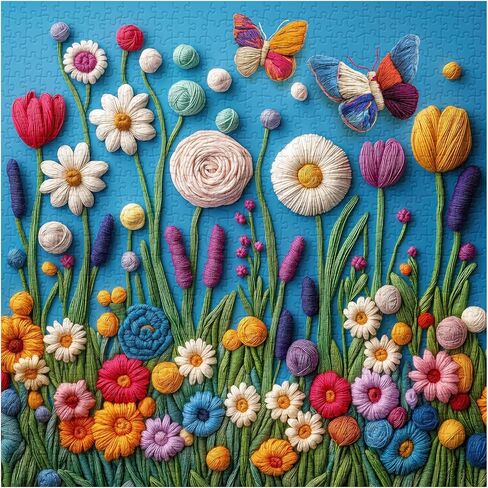 Colorful Flower Puzzles for Adults 1000 Pieces, Wildflower Garden Art Jigsaw Puzzles, Nature Plant Floral Butterfly Puzzle in Saudi Arabia