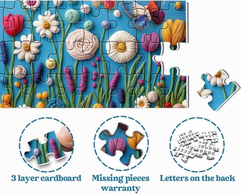 Colorful Flower Puzzles for Adults 1000 Pieces, Wildflower Garden Art Jigsaw Puzzles, Nature Plant Floral Butterfly Puzzle in Saudi Arabia