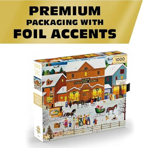 Buffalo Games Charles Wysocki - Cauldwell's Country Store - 1000 Piece Jigsaw Puzzle - 19.75 x 26.75 in, Gold Collection, Ages 14+ - Adult Jigsaw Puzzles - Bonus Poster - Recycled Chipboard in Kuwait