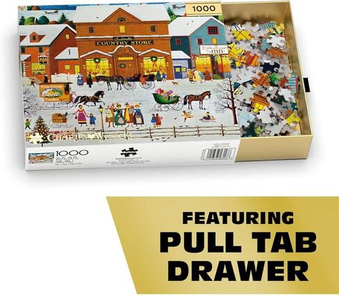 Buffalo Games Charles Wysocki - Cauldwell's Country Store - 1000 Piece Jigsaw Puzzle - 19.75 x 26.75 in, Gold Collection, Ages 14+ - Adult Jigsaw Puzzles - Bonus Poster - Recycled Chipboard in Kuwait