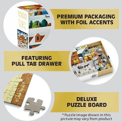Buffalo Games Charles Wysocki - Cauldwell's Country Store - 1000 Piece Jigsaw Puzzle - 19.75 x 26.75 in, Gold Collection, Ages 14+ - Adult Jigsaw Puzzles - Bonus Poster - Recycled Chipboard in Kuwait