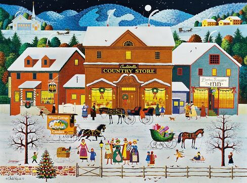 Buffalo Games Charles Wysocki - Cauldwell's Country Store - 1000 Piece Jigsaw Puzzle - 19.75 x 26.75 in, Gold Collection, Ages 14+ - Adult Jigsaw Puzzles - Bonus Poster - Recycled Chipboard in Kuwait