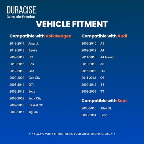 DURACISE Engine Crankshaft Position Sensor Compatible with 2008-2017 Volkswagen Jetta, Golf, GTI, Tiguan, Passat CC, Eos, Beetle & 2008-2016 Audi A3, A4, A5, Q5, Q3 & 2008-2014 Seat Leon #06H906433 in Kuwait