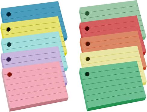10 Colored Index Cards 2x3 Inches Flash Cards 1000pcs Lined Ruled Study Card for Learning, Studying Memory Office College Recipe Game Cards in Kuwait
