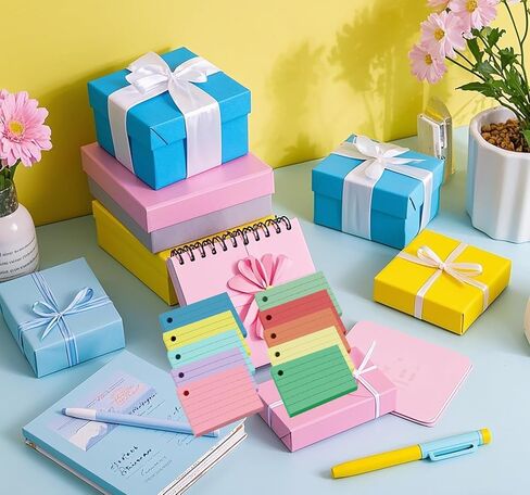 10 Colored Index Cards 2x3 Inches Flash Cards 1000pcs Lined Ruled Study Card for Learning, Studying Memory Office College Recipe Game Cards in Kuwait