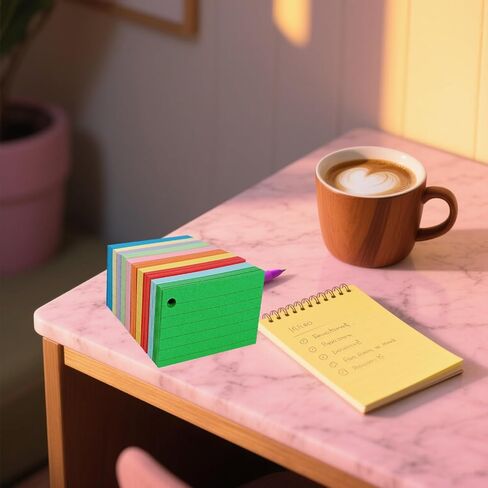 10 Colored Index Cards 2x3 Inches Flash Cards 1000pcs Lined Ruled Study Card for Learning, Studying Memory Office College Recipe Game Cards in Kuwait