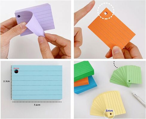 10 Colored Index Cards 2x3 Inches Flash Cards 1000pcs Lined Ruled Study Card for Learning, Studying Memory Office College Recipe Game Cards in Kuwait