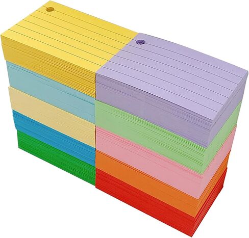 10 Colored Index Cards 2x3 Inches Flash Cards 1000pcs Lined Ruled Study Card for Learning, Studying Memory Office College Recipe Game Cards in Kuwait