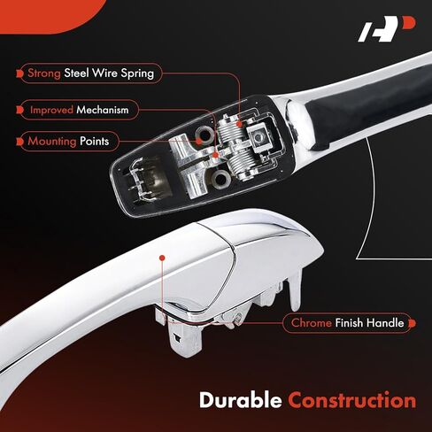 A-Premium Rear Driver or Passenger Side Exterior Door Handle Compatible with Dodge Grand Caravan 2008-2020 & Chrysler Town & Country 2008-2016 & Volkswagen Routan 2009-2012 & Ram C/V 2012-2015, Chrome in Kuwait