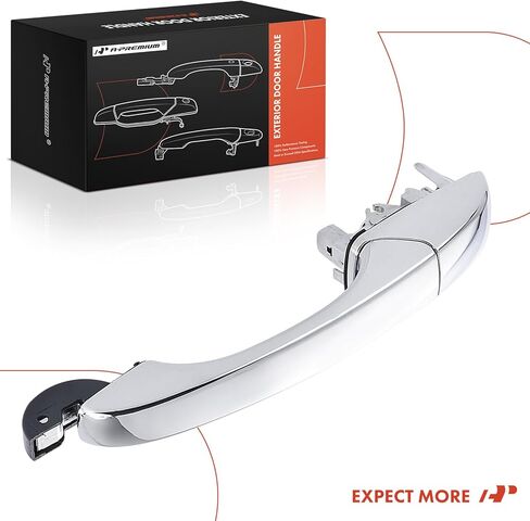 A-Premium Rear Driver or Passenger Side Exterior Door Handle Compatible with Dodge Grand Caravan 2008-2020 & Chrysler Town & Country 2008-2016 & Volkswagen Routan 2009-2012 & Ram C/V 2012-2015, Chrome in Kuwait