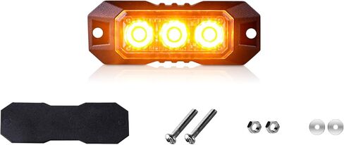 Amber LED Strobe Lights for Trucks Vehicle Emergency Flashing Car Lights 3-LED Mini Grille Lamp Hazard Mount Emergency Strobe Lights Kit 12V -24V for Off Road Car with Sync Function in Saudi Arabia