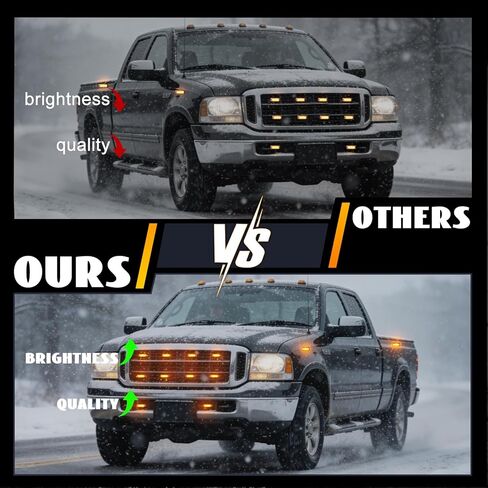 Amber LED Strobe Lights for Trucks Vehicle Emergency Flashing Car Lights 3-LED Mini Grille Lamp Hazard Mount Emergency Strobe Lights Kit 12V -24V for Off Road Car with Sync Function in Saudi Arabia