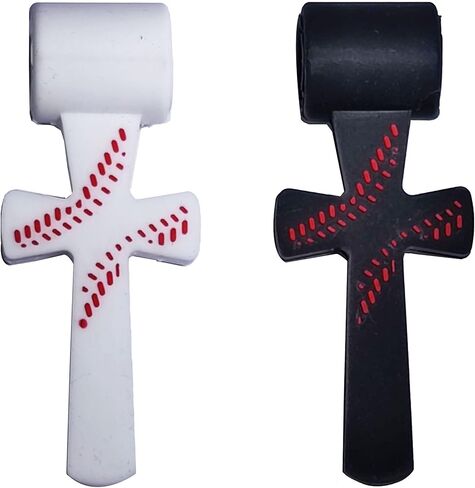 Silicone Cross Pendants for Baseball Rope Necklace, 2 Pack(Black/White) in Saudi Arabia
