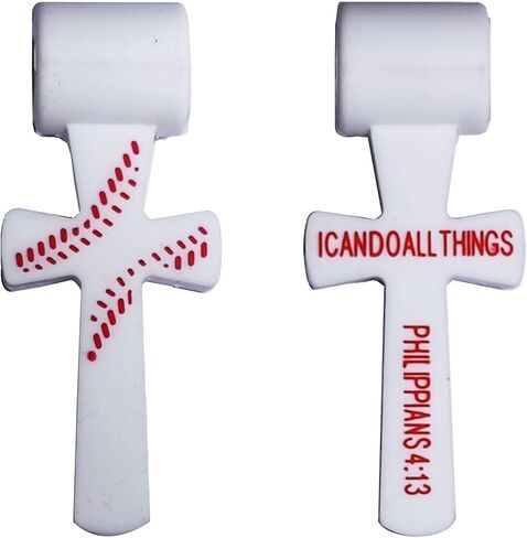 Silicone Cross Pendants for Baseball Rope Necklace, 2 Pack(Black/White) in Saudi Arabia