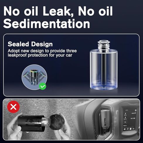 موزع معطر هواء للسيارة الذكية من أمور ليريس، 170 مل/5.7 أونصة سائلة، معطر هواء للسيارة يدوم لمدة 6 أشهر، تشغيل/إيقاف تلقائي ذكي لعطر السيارة، رذاذ بالموجات فوق الصوتية، 5 أوضاع، ضوء مزامنة موسيقى RGB، محيط in Kuwait