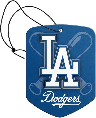 ‌MLB Los Angeles Dodgers Car Air Freshener - Team Logo Scented Hanging Air Freshener, Blue Shield Design with "LA Dodgers" Logo, Sports Fan Auto Fragrance for Cars, Trucks, Home (2 Pack) in Saudi Arabia