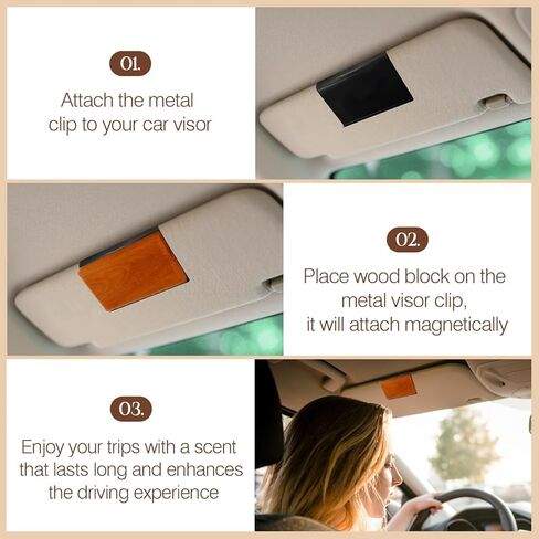 Car Air Freshener - Wood Air Freshener - Car Odor Eliminator - Long Lasting Scent - Auto Accessories -VISOR CLIP INCLUDED (Teak-Open Air-Charming Orchard) in Saudi Arabia