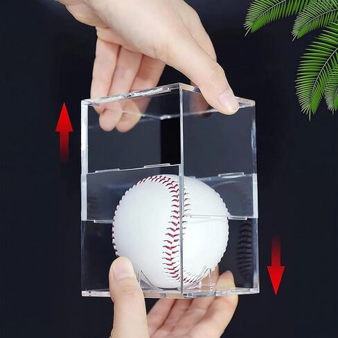 Baseball Display Case UV Protected Acrylic Clear Square Ball Holder Dustproof Memorabilia Autograph Display Box for Official Size Baseball and Golf Ball in Kuwait