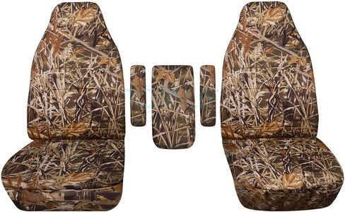 Totally Covers Compatible with 1999-2001 Ford F-150 F-250 F-350 Camo Truck Captains Chairs Seat Covers w 3 Armrest Covers (1 per Seat + Center): Wetland Camouflage (16 Prints) F-Series F150 F250 F350 in Saudi Arabia