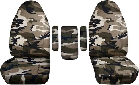 Totally Covers Compatible with 1999-2001 Ford F-150 F-250 F-350 Camo Truck Captains Chairs Seat Covers w 3 Armrest Covers (1 per Seat + Center): Wetland Camouflage (16 Prints) F-Series F150 F250 F350 in Saudi Arabia