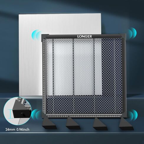 طاولة عمل أطول على شكل قرص العسل، سرير عمل على شكل قرص العسل مقاس 17.3 بوصة × 17.3 بوصة × 0.86 بوصة لآلة قطع النقش بالليزر ثاني أكسيد الكربون أو الصمام الثنائي، تبديد سريع للحرارة مع لوحة ألومنيوم لحماية الطاولة in Kuwait