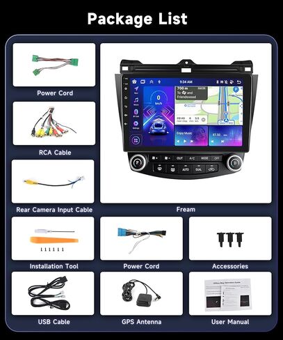 Android Car Stereo Radio for Honda Accord 2003 2004 2005 2006 2007,Podofo 10.1 inch HD IPS Touch Screen Car Stereo in Dash Navigation GPS Units with Mirror Link WiFi Bluetooth FM/RDS Backup Camera Mic in Saudi Arabia