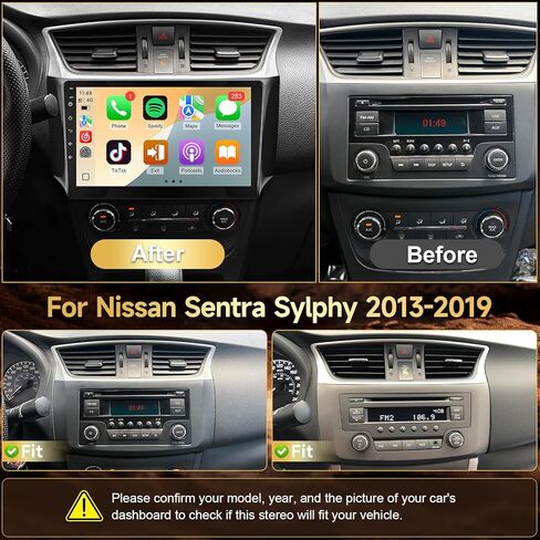 Naifay Android Car Radio for 2013-2018 Nissan Altima Teana with Wireless CarPlay Android Auto, 2+32G 10.1 inch IPS Touch Screen Car Stereo for Nissan with Bluetooth/FM/GPS/WiFi/SWC/Split Screen/Camera in Saudi Arabia