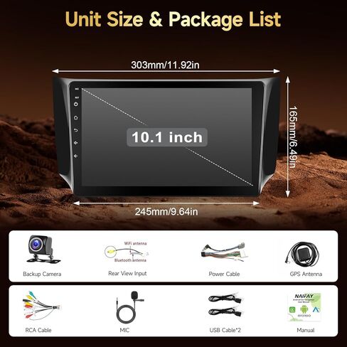 Naifay Android Car Radio for 2013-2018 Nissan Altima Teana with Wireless CarPlay Android Auto, 2+32G 10.1 inch IPS Touch Screen Car Stereo for Nissan with Bluetooth/FM/GPS/WiFi/SWC/Split Screen/Camera in Saudi Arabia