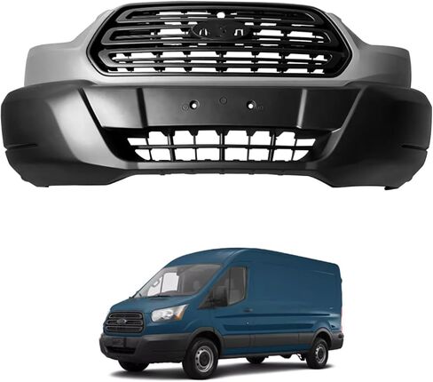 MGWILL Front Bumper Cover Grille Kit Compatible with 2015 2016 2017 2018 2019 Ford Transit 150 250 350 HD Replaces CK4Z17757AA, CK4Z17D957AA in Kuwait