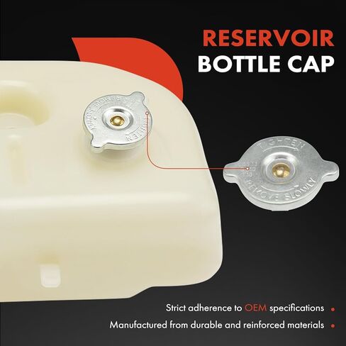A-Premium Engine Coolant Overflow Recovery Reservoir Tank [W/Cap] Compatible with Freightliner FLD-Class Vehicles - FLD120, FLD112, FLD120SD, Classic XL - 10PSI in Kuwait