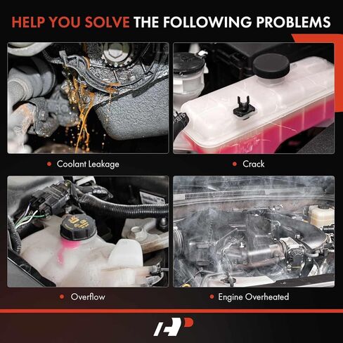A-Premium Engine Coolant Overflow Recovery Reservoir Tank [W/Cap] Compatible with Freightliner FLD-Class Vehicles - FLD120, FLD112, FLD120SD, Classic XL - 10PSI in Kuwait