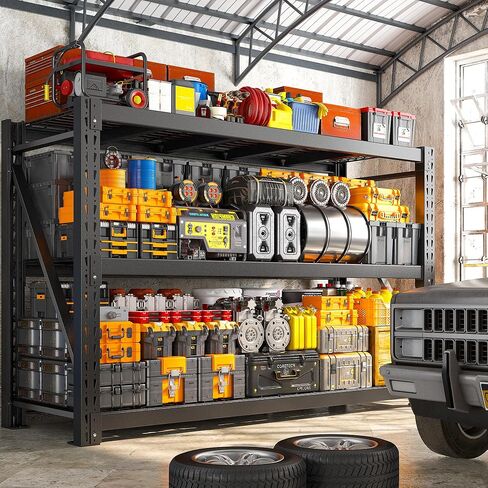 رفوف المرآب الثقيلة Bepatio 7050LBS، أرفف تخزين 68 بوصة وحدة رفوف معدنية، رف 3 طبقات، رفوف صناعية قابلة للتعديل لرف التخزين التجاري في المستودعات، 68 بوصة عرض × 23.7 بوصة عمق × 66 بوصة ارتفاع in Kuwait