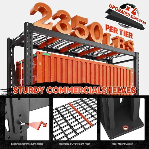 رفوف المرآب الثقيلة Bepatio 7050LBS، أرفف تخزين 68 بوصة وحدة رفوف معدنية، رف 3 طبقات، رفوف صناعية قابلة للتعديل لرف التخزين التجاري في المستودعات، 68 بوصة عرض × 23.7 بوصة عمق × 66 بوصة ارتفاع in Kuwait