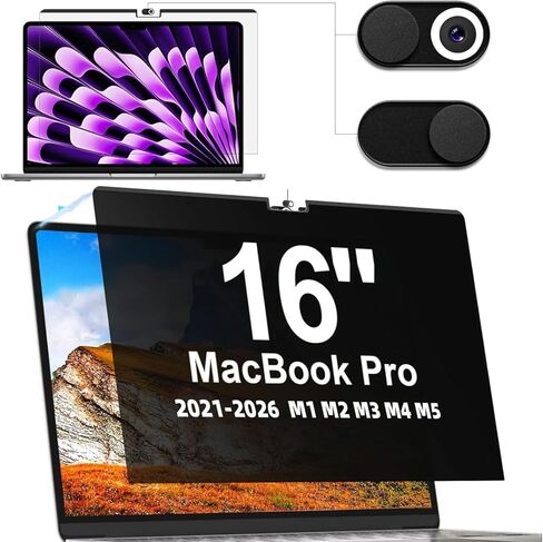 Privacy Screen MacBook Pro 16 Inch (2021-2023, M1, M2) A2485/A2780, Magnetic Removable Anti Blue Light Glare Privacy Filter Compatible with Mac Pro 16In, Bubble Free Laptop Mac 16.2 Screen Protector in Saudi Arabia