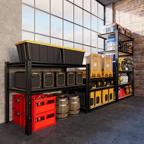 2025LBS Storage Shelves Heavy Duty 5 Tier Garage Storage Shelves, Adjustable Metal Shelving Unit Utility Rack Shelf for Warehouse,Pantry,Closet,Kitchen, 72" H x 36" W x 16" D, Black in Saudi Arabia
