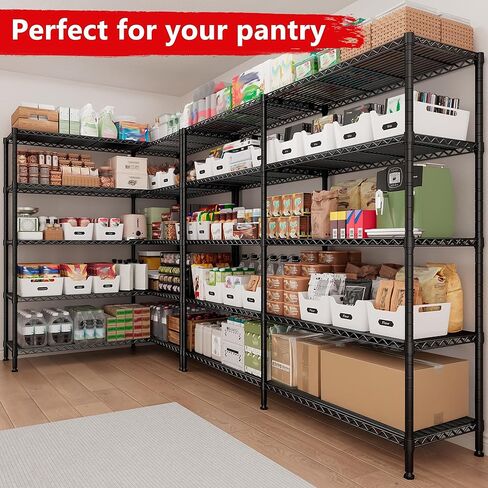 5 Tier Metal Shelving Unit Storage Shelves Load 1500LBS,Adjustable Wire Shelving Pantry Shelves for Storage,Kitchen Shelves Storage Rack for Commercial Garage Shelving Heavy Duty,61.7"W*72.4"H*15.8"D in Saudi Arabia