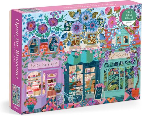 Galison Open for Blossoms – 1000 Piece Jigsaw Puzzle Featuring Beautiful Artwork of A Storefront Adorned with Blossoming Florals in Kuwait