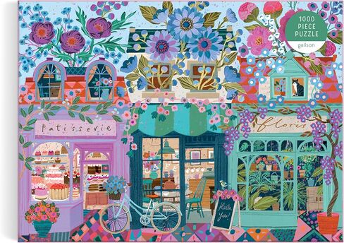 Galison Open for Blossoms – 1000 Piece Jigsaw Puzzle Featuring Beautiful Artwork of A Storefront Adorned with Blossoming Florals in Kuwait